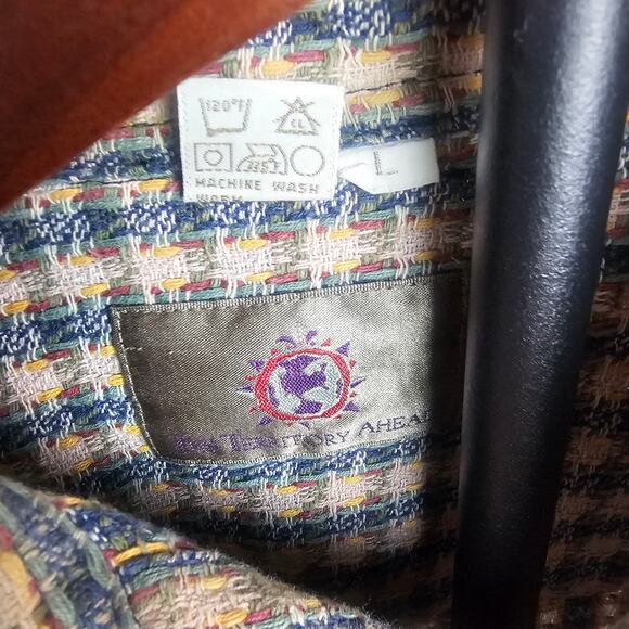 The Territory Ahead Woven Button-Up Shirt Cotton Blend Mens L Southwest Style - Picture 3 of 3